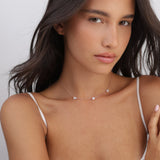 Choker banhado a ouro rosa com três zircónias