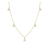 Colar com charms banhado a ouro com zircónias