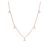 Colar com charms banhado a ouro rosa com zircónias