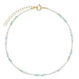 Colar choker banhado a ouro com zircónia verde