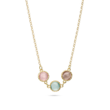 Colar de pedras, Banhado a Ouro, Vidro cristal