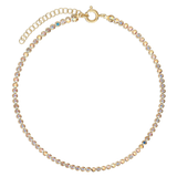 Choker banhado a ouro com vidro cristal colorido