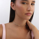 Choker banhado a ouro com vidro cristal colorido
