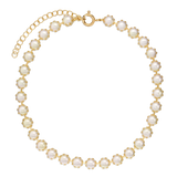 Choker banhado a ouro com esferas de madrepérola
