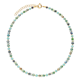 Colar banhado a ouro com contas em cristal verde