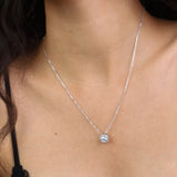 Fio com pendente em prata 925 com zircónias