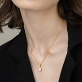 Fio com pendente banhado a ouro com zircónia