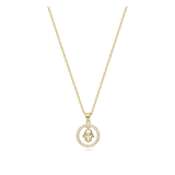 Fio com pendente Mão de Fátima banhado a ouro com zircónia
