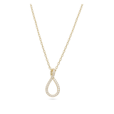 Fio com pendente banhado a ouro com zircónia