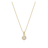 Fio com pendente em prata 925 banhada a ouro com zircónias
