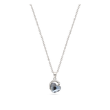Fio com pendente em prata 925 com zircónia e cristal swarovski azul