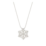 Fio com pendente floco de neve em prata 925