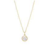 Fio com pendente banhado a ouro com zircónias