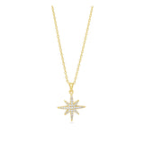 Fio com pendente estrela banhado a ouro com zircónia