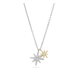 Fio com pendente estrela em prata 925 e banhado a ouro com zircónias