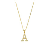 Fio com pendente "A" banhado a ouro com zircónia