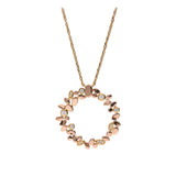 Fio com pendente banhado a ouro rosa com zircónia