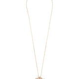 Fio com pendente banhado a ouro rosa com zircónia