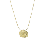 Colar com pendente concha detalhada banhada a ouro