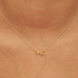 Fio com pendente "A" e coração banhado a ouro