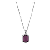 Fio com pendente roxo em prata 925 com zircónia