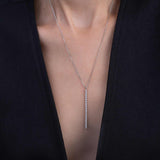 Fio com pendente em prata 925 com zircónia