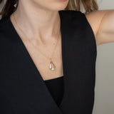 Fio com pendente banhado a ouro com swarovski