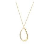 Fio com pendente banhado a ouro com zircónia