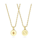 Fio com pendente do signo Caranguejo banhado a ouro