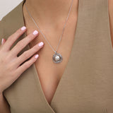 Fio com pendente em prata 925 com Swarovski