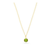 Fio com pendente banhado a ouro com zircónia verde