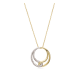 Fio com pendente círculo em prata 925 e banhado a ouro com zircónia