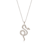 Fio com pendente serpente em prata 925 com zircónia