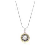 Fio com pendente em prata 925 e ouro 9K com zircónia e pérola