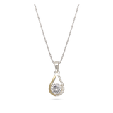 Fio com pendente em prata 925 e ouro 9K com zircónia