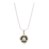 Fio com pendente em prata 925 e ouro 9K com zircónia e pérola