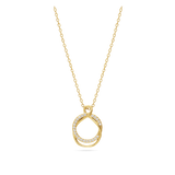 Fio com pendente banhado a ouro com zircónia