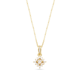 Fio com pendente banhado a ouro com zircónias