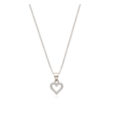 Fio com pendente coração em prata 925 com zircónias