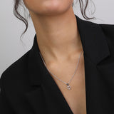 Fio com pendente coração em prata 925 com zircónias