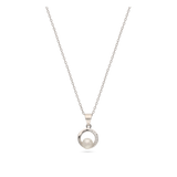 Fio com pendente em prata 925 com zircónias e pérola