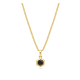 Fio com pendente banhado a ouro com zircónia preta