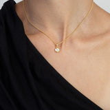 Fio com pendente banhado a ouro com zircónia