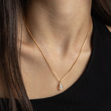 Fio com pendente, Banhado a Ouro, Opalite de cultivo