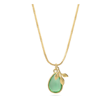 Fio com pendente banhado a ouro com vidro cristal