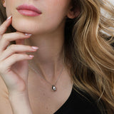 Fio com pendente gota em prata de lei 925