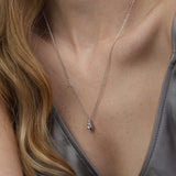 Fio com pendente em prata 925 com zircónias