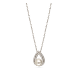 Fio com pendente lágrima em prata 925 com zircónias, esmalte e swarovski