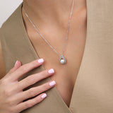 Fio com pendente lágrima em prata 925 com zircónias, esmalte e swarovski