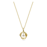 Fio com pendente banhado a ouro com zircónias